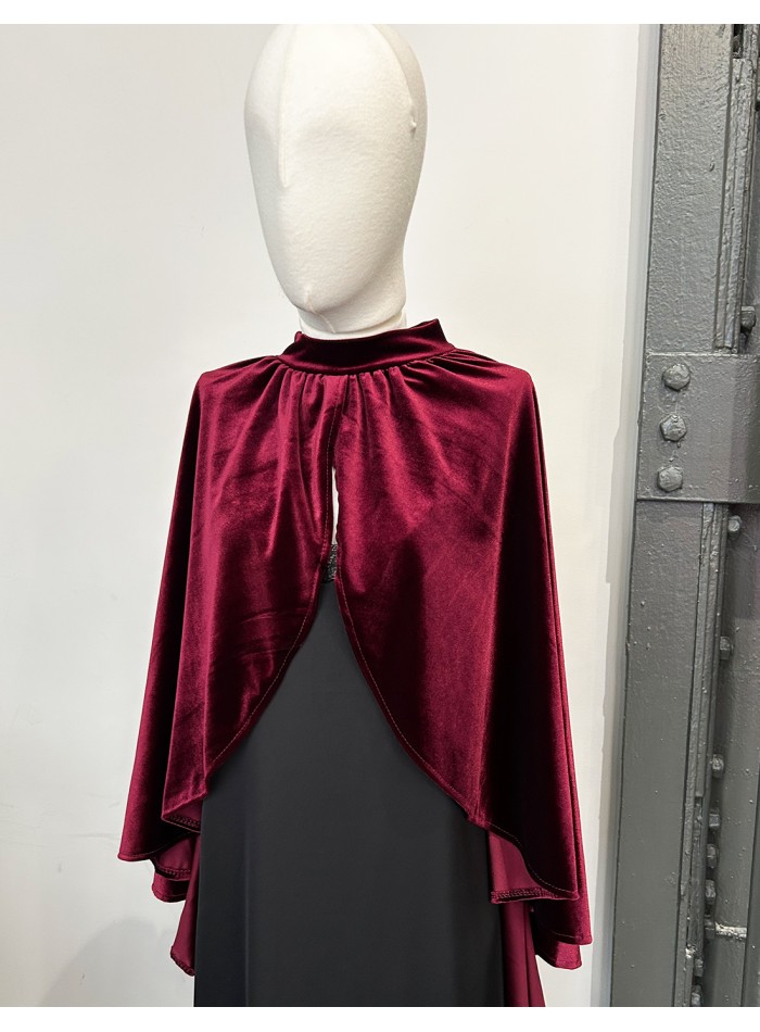 Velvet party cape with slit