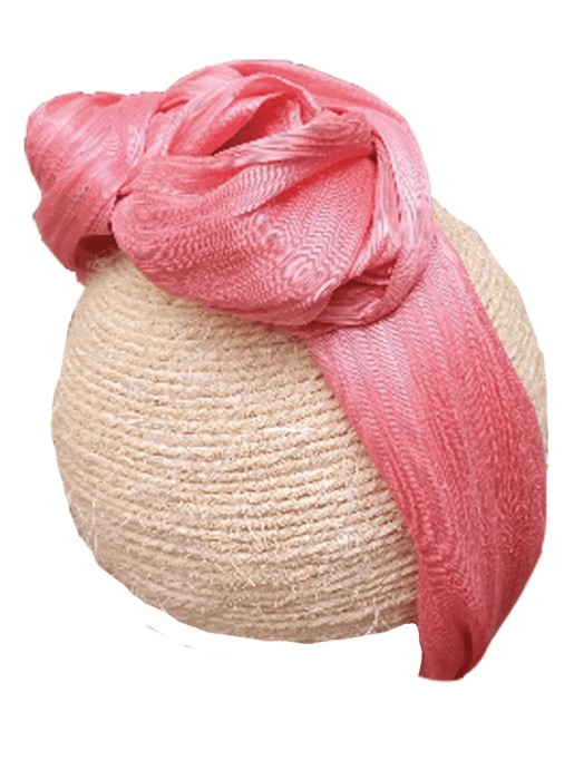 Fuchsia silk headband with knot – Eda INVITADISIMA