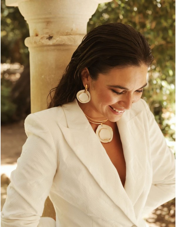 Boucles d'oreilles en céramique de forme circulaire 2