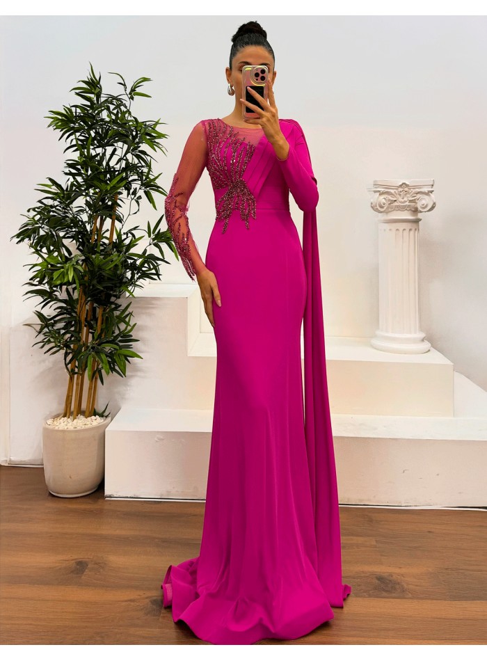 long ball gown with rhinestones