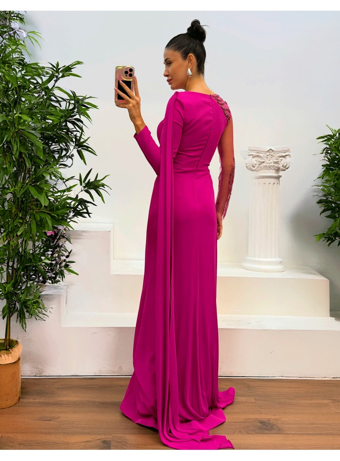 long ball gown with rhinestones