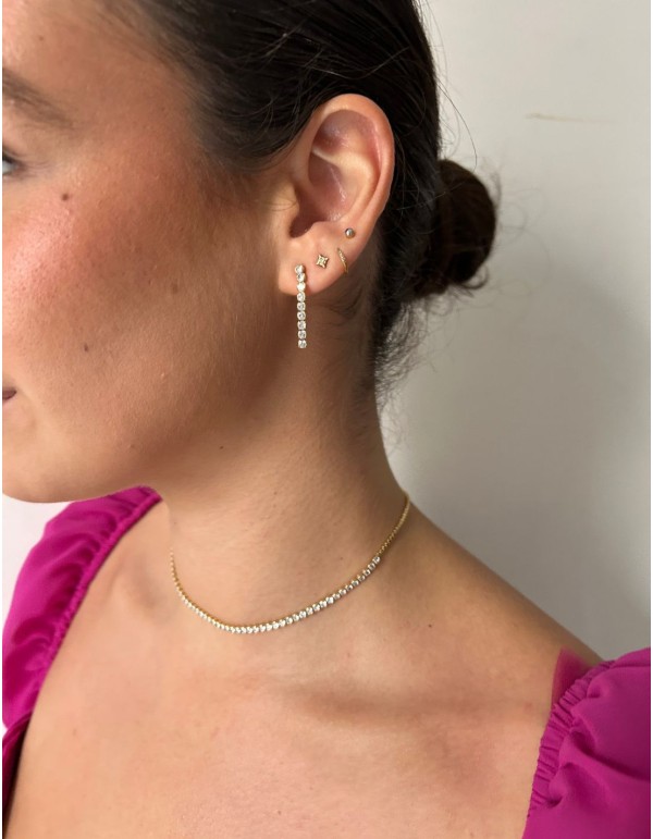 Boucles d'oreilles plaquées or fin avec zirconias 2