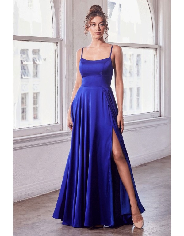 Robe de bal midi en satin avec jupe flottante
