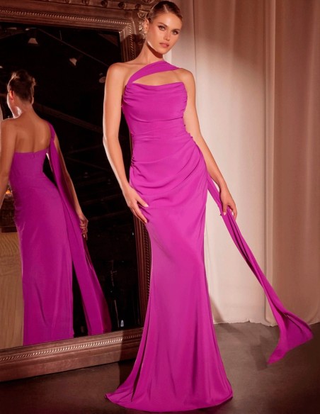 Vestido de Invitada de boda multiposición en tejido de gasa