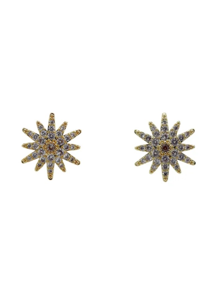 Star-shaped earrings with zirconia stones