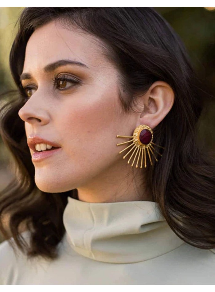 Party earrings with lightning bolts and colored...