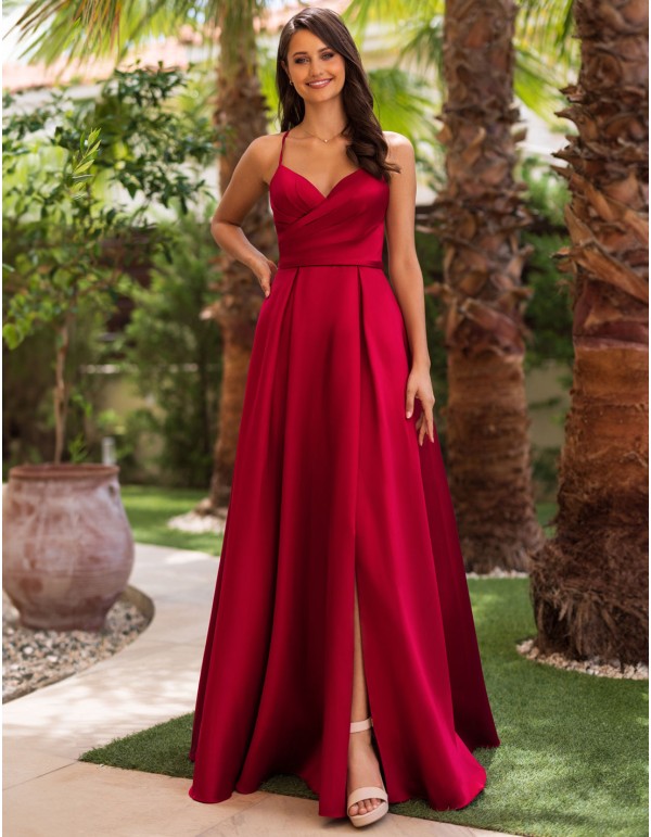 Robe de soirée en satin avec corsage drapé 2