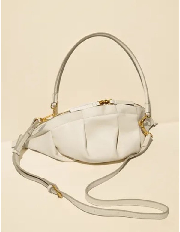 Ivory handbag with gyoza shape 2