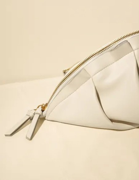 Ivory handbag with gyoza shape