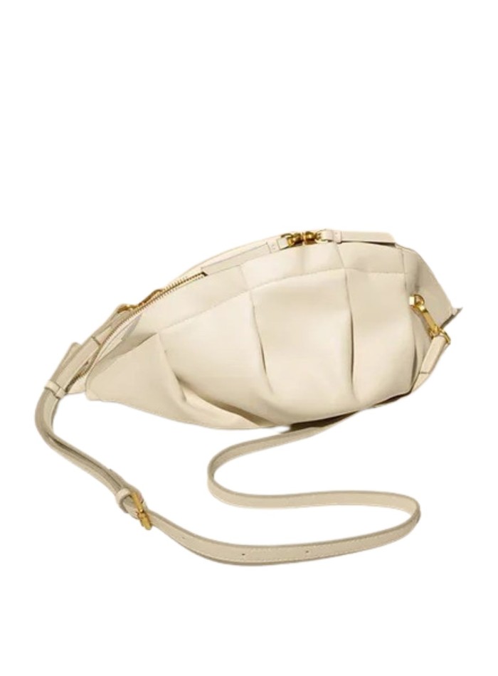 Ivory handbag with gyoza shape