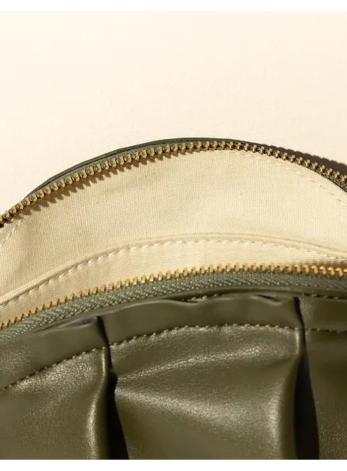 Bolso mini de mano verde kaki para invitadas a eventos