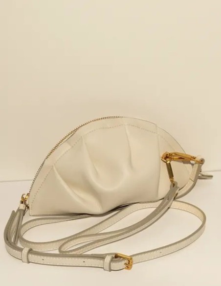 Bolso mini de mano marfil en forma de gyoza para novias especiales Bolso mini de mano marfil en forma de gyoza para novias especiales