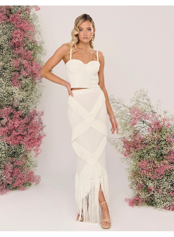 Crochet midi skirt for brides