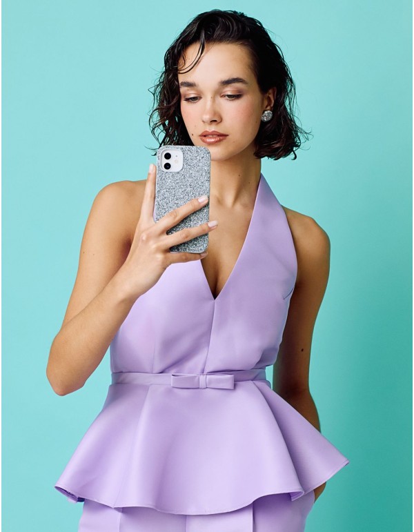 Haut de fête décolleté et à volants péplum 2