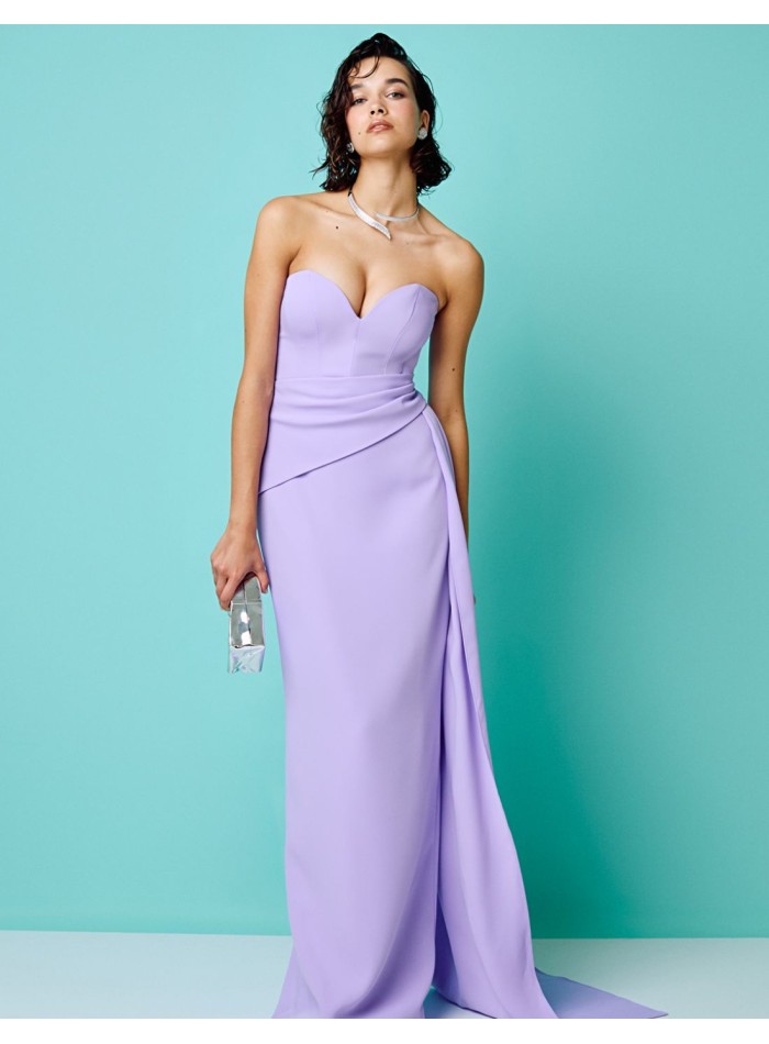 Long party dress with sweetheart neckline and...