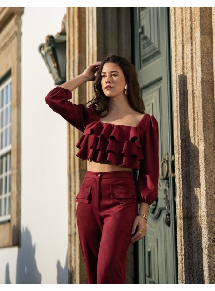 Tenue de soirée avec pantalon long et haut à...