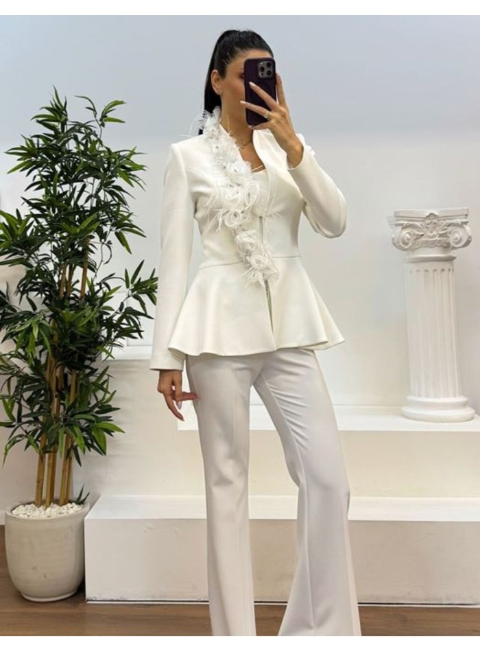 Ensemble 2 Pièces Femme (blazer + Pantalon) élégant – Tailleur Formel Pour Bureau, Cérémonie, Mariage, Look Chic Et Moderne