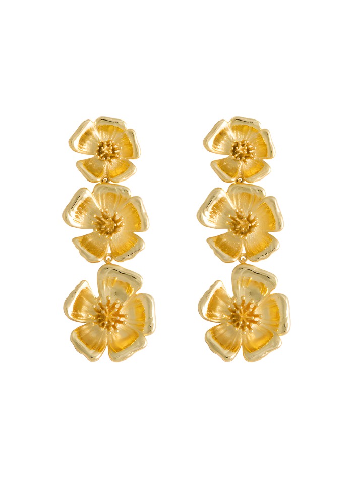 Golden earrings with flowers - Sevilla