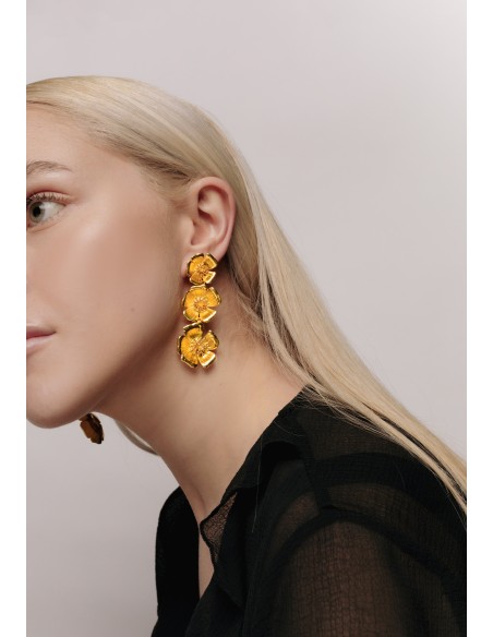 Boucles d'oreilles en or avec fleurs - Sevilla