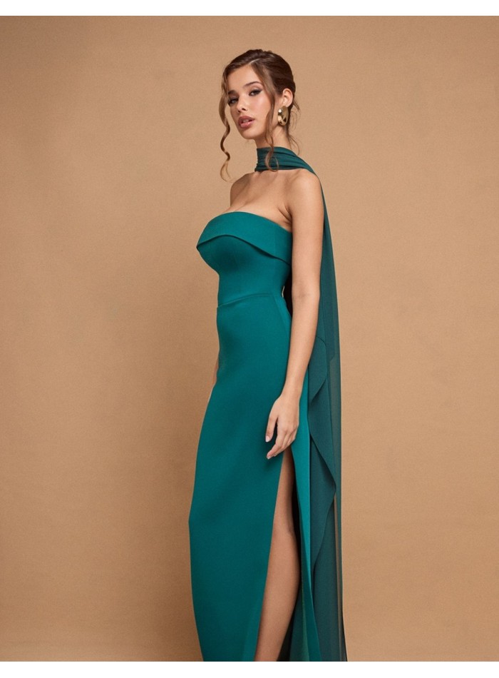 Vestido largo verde esmeralda para eventos especiales