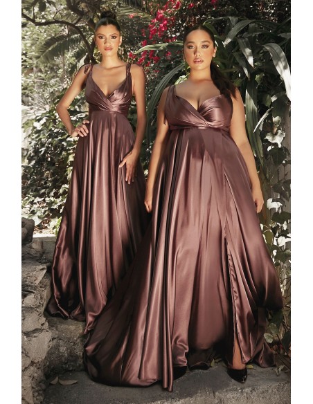 vestido de invitada largo marron para damas de honor vestido de invitada largo marron para damas de honor