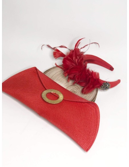 Bolso de rafia con aro de bronce africano para eventos especiales