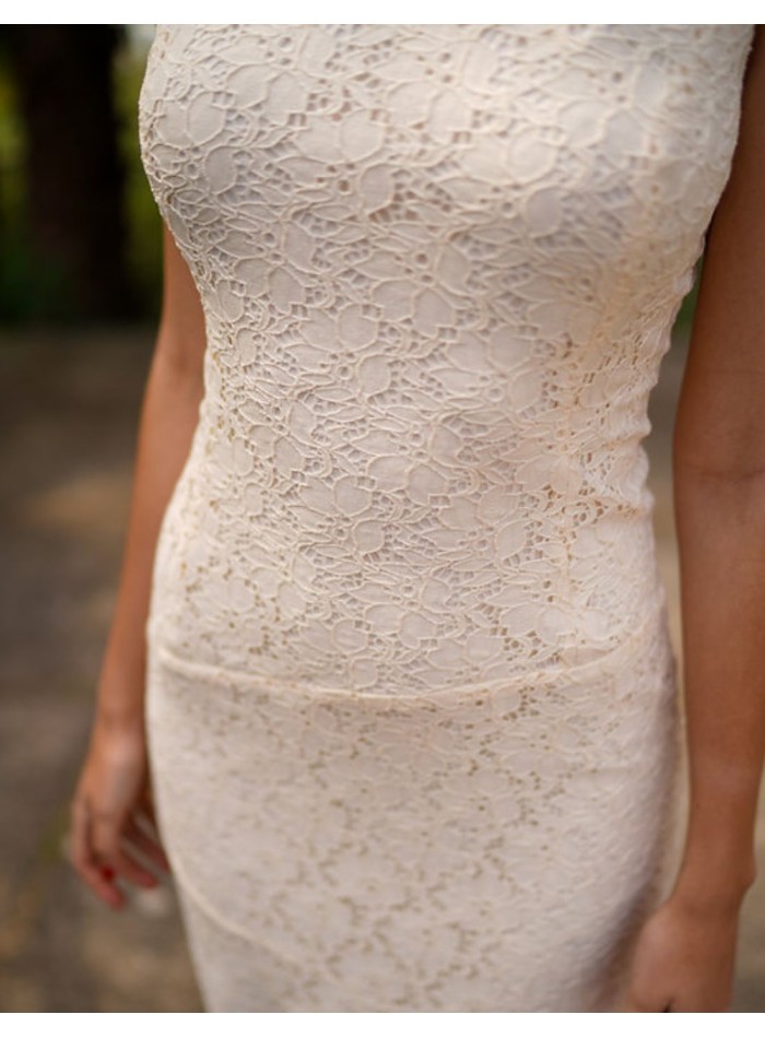 Vestido midi blanco roto para eventos especiales