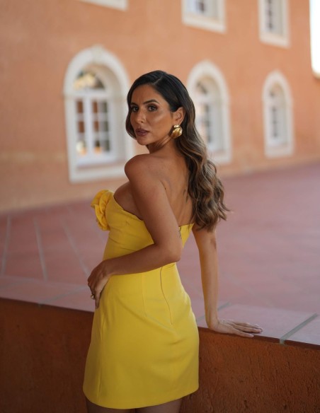 vestido corto amarillo vestido corto amarillo