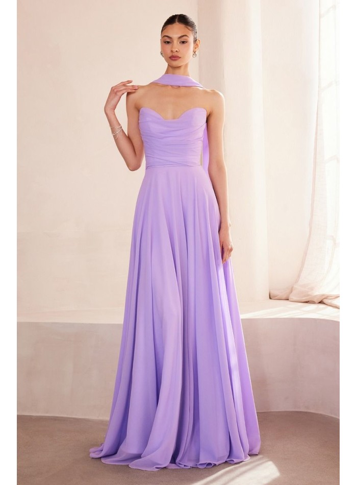 strapless dress with shawl