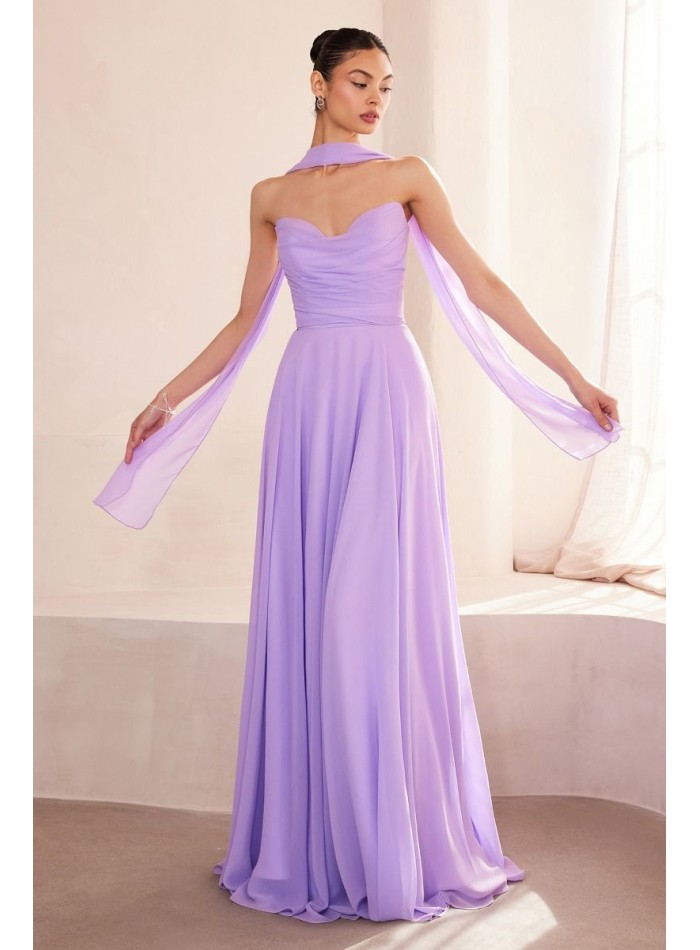 Robe d'invité longue et sans bretelles avec...