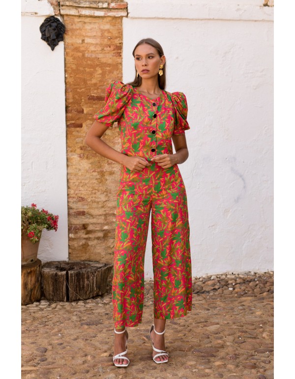 Conjunto top y pantalón estampado floral