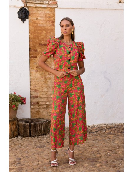 Conjunto top y pantalón estampado floral