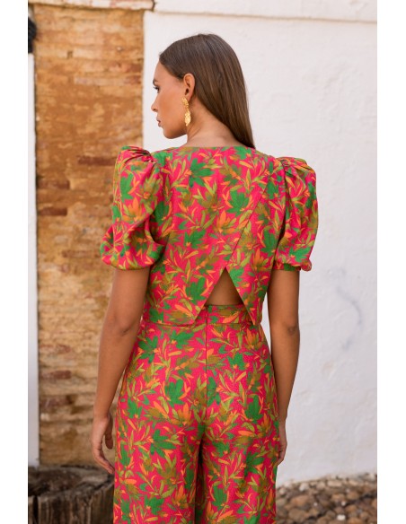 Floral print top and pants set