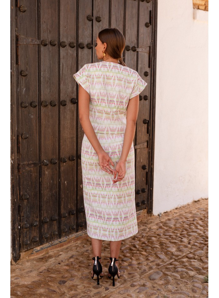 Conjunto dos piezas étnico top y falda midi para mama comunion