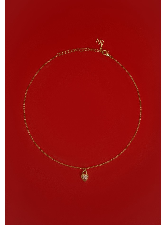 Mini-pendentif en forme de coeur rose -...