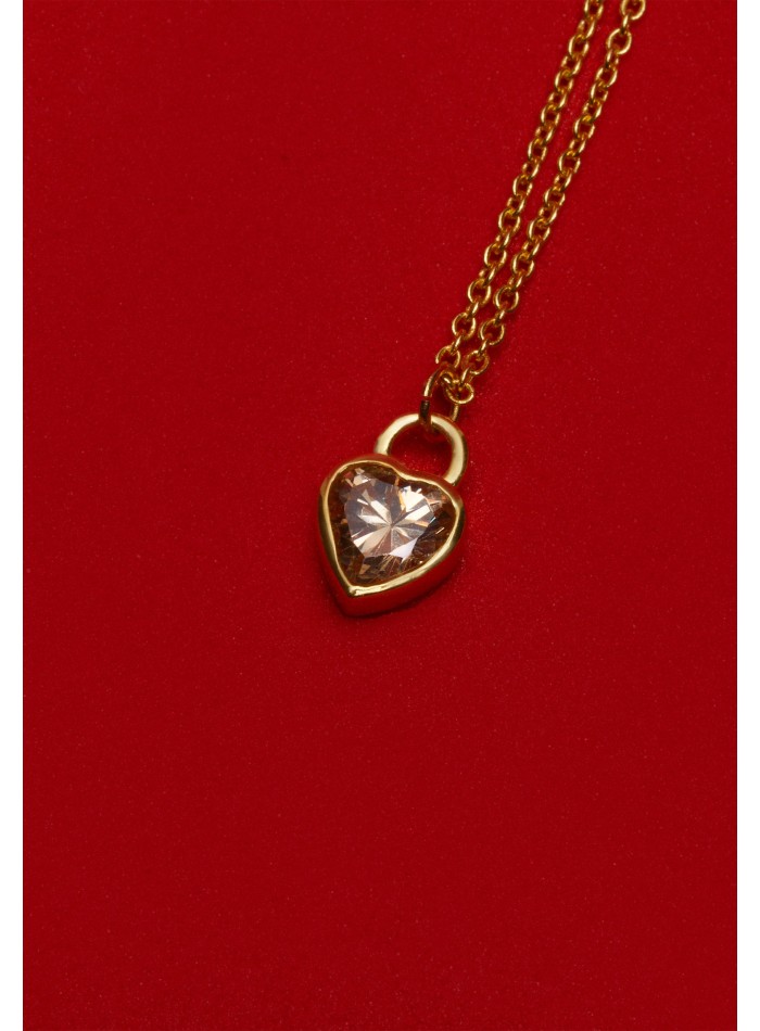 Mini-pendentif en forme de coeur rose -...