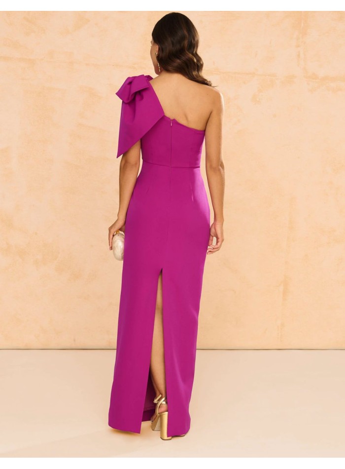Robe de soirée longue avec nœud maxi