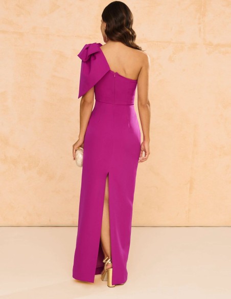 Robe de soirée longue avec nœud maxi