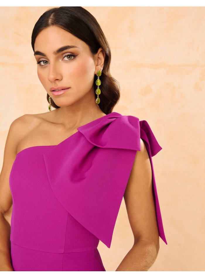 Vestido largo de fiesta con maxi lazo para hermana de la novia