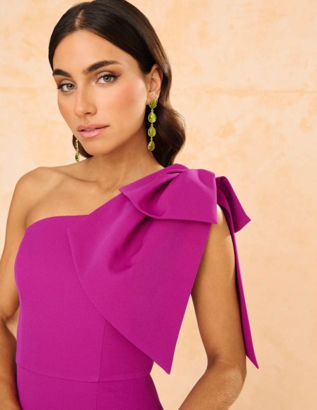 Vestido largo de fiesta con maxi lazo para hermana de la novia