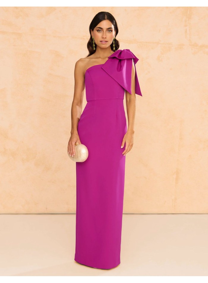 Robe de soirée longue avec nœud maxi
