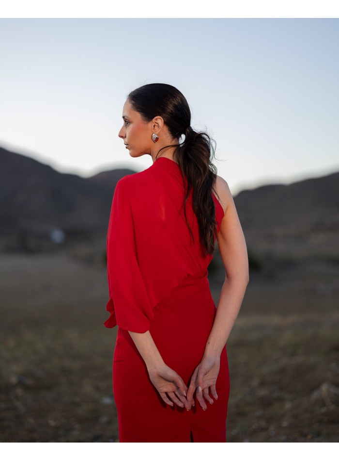 Vestido midi de fiesta rojo