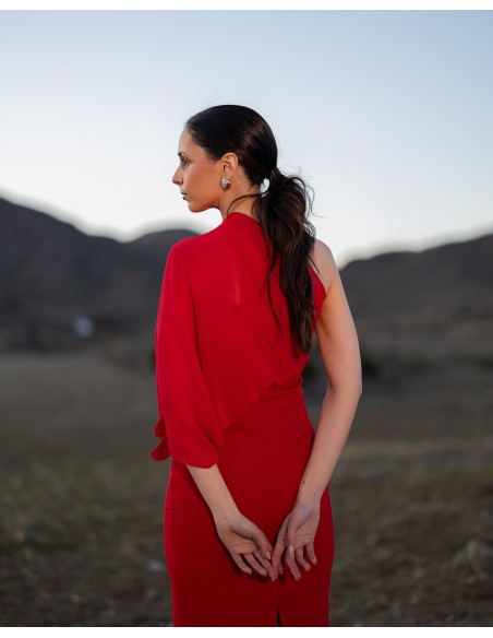 Vestido midi de fiesta rojo