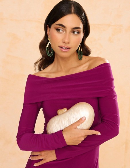 copy of Terracotta color crepe satin long dress with long cape