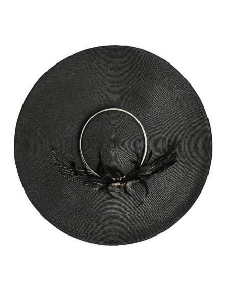 Pamela d'invité noir avec plumes et laçage