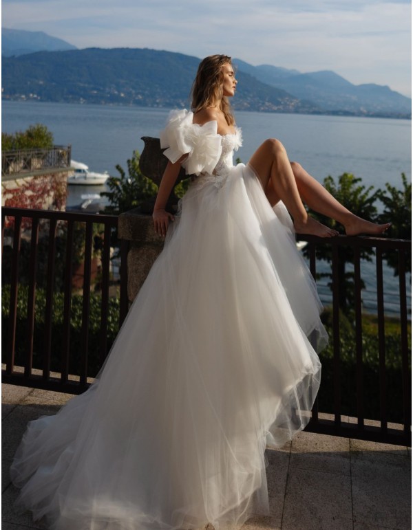 Vestido largo de novia en tul 2
