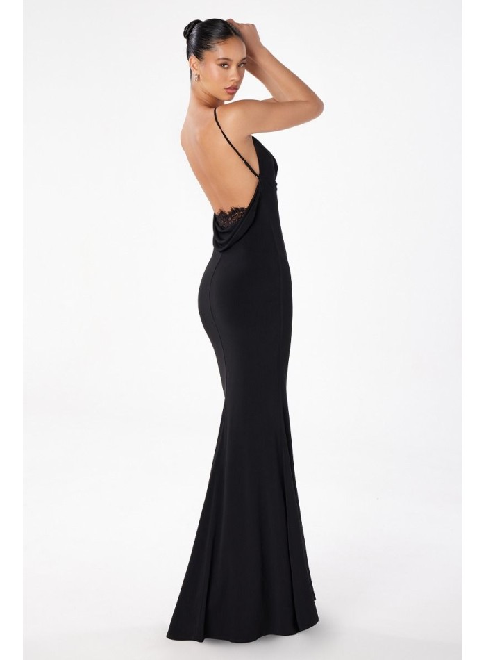 Vestido de fiesta largo ajustado con espalda...