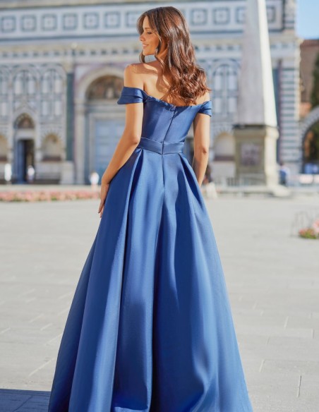 Vestido de fiesta largo azul para damas de honor