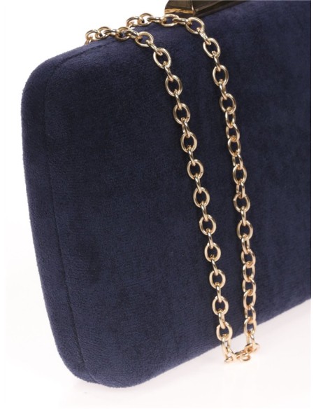 Suede handbag with chain