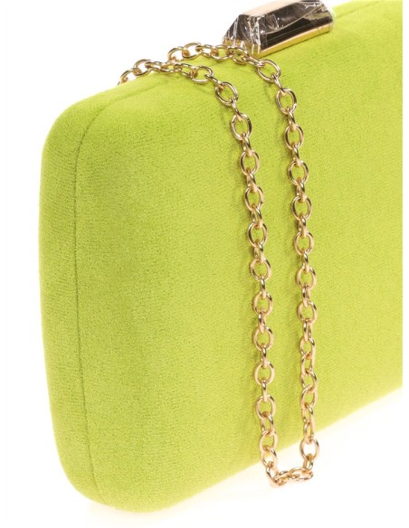 Suede handbag with chain